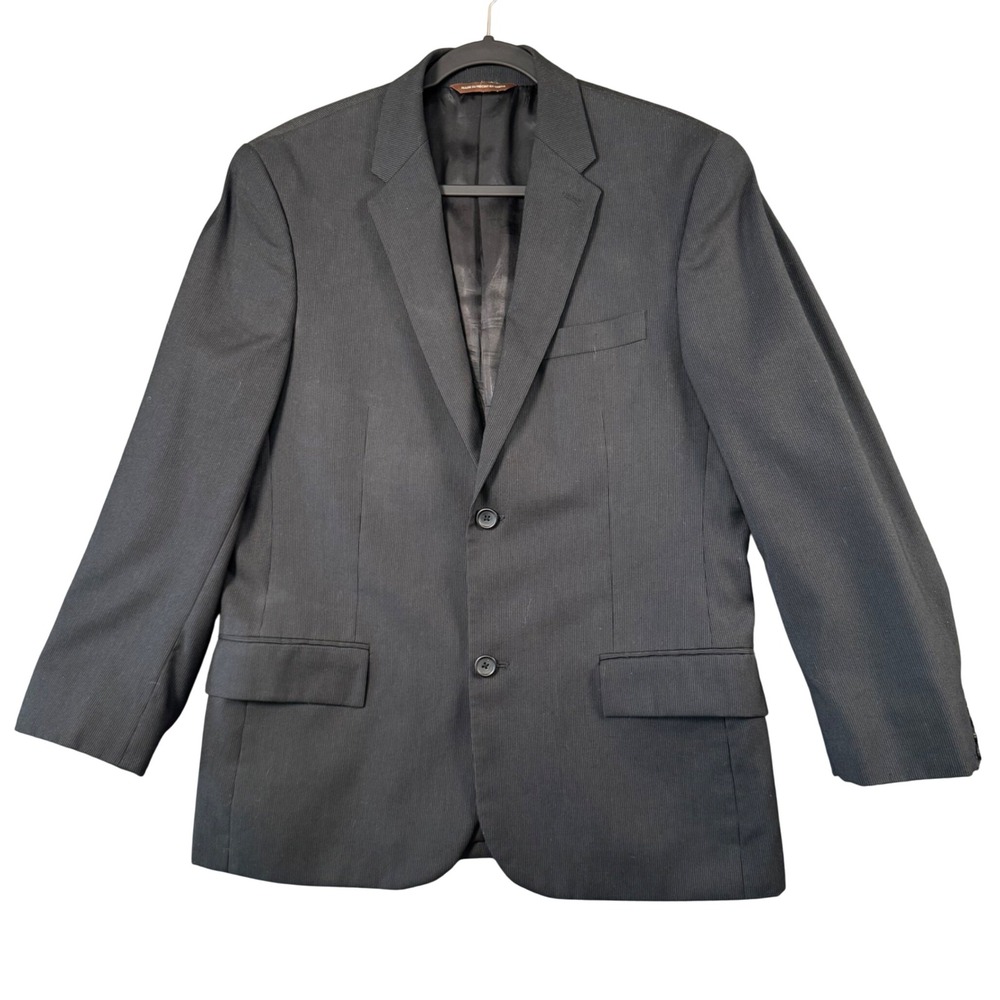 Perry Ellis‎ Pinstripe Blazer Men's 40R Y2K Officecore Suit Jacket